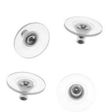 200 pcs Silicone Earring Back Stoppers Jewelry Findings Silver X3R8C