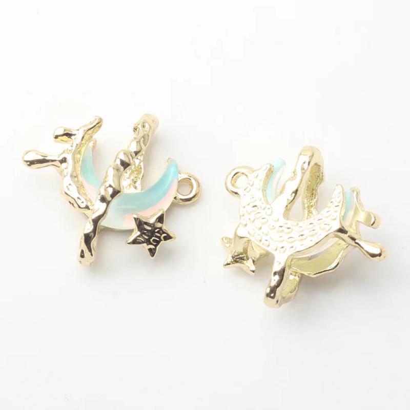 10pcs Moon & Stars Charms Pendant DIY Jewelry Accessories