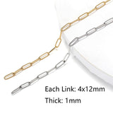 1m Stainless Steel Cross Link Chain Bracelet Necklace Jewelry Making DIY