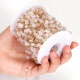 1m Stone Chain Light Pink Beads Crystal Chains Necklace Bracelet DIY