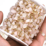 1m Stone Chain Light Pink Beads Crystal Chains Necklace Bracelet DIY