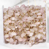 1m Stone Chain Light Pink Beads Crystal Chains Necklace Bracelet DIY