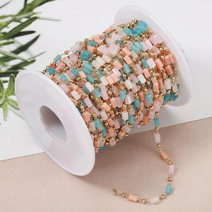 1M Cuboid Cube Beads Macarron Crystal Necklace Chain