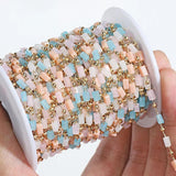 1M Cuboid Cube Beads Macarron Crystal Necklace Chain