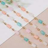 1M Cuboid Cube Beads Macarron Crystal Necklace Chain