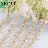 DIY Chain 18K Plated Copper Metal Zircon Jewelry Findings Charms