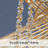 DIY Chain 18K Plated Copper Metal Zircon Jewelry Findings Charms
