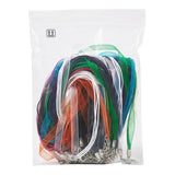 20pcs Organza Ribbon Necklace Cord Iron Clasp 430mm Long 6mm Wide