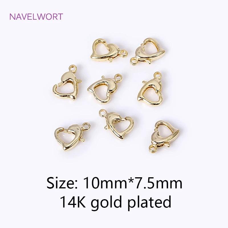 18K Plated 10/12mm Heart Lobster Clasp Connector