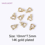 18K Plated 10/12mm Heart Lobster Clasp Connector