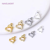 18K Plated 10/12mm Heart Lobster Clasp Connector