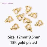 18K Plated 10/12mm Heart Lobster Clasp Connector