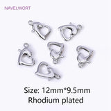 18K Plated 10/12mm Heart Lobster Clasp Connector