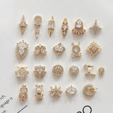 10pcs Zircon Copper Net Red Nail Stickers DIY Nail Charms