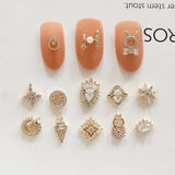 10pcs Zircon Copper Net Red Nail Stickers DIY Nail Charms