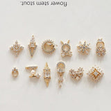 10pcs Zircon Copper Net Red Nail Stickers DIY Nail Charms