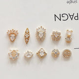 10pcs Zircon Copper Net Red Nail Stickers DIY Nail Charms