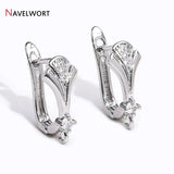 Zircon Ginkgo Biloba Earring Clasps 18K Plated Jewelry Making Materials