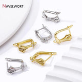 Zircon Ginkgo Biloba Earring Clasps 18K Plated Jewelry Making Materials