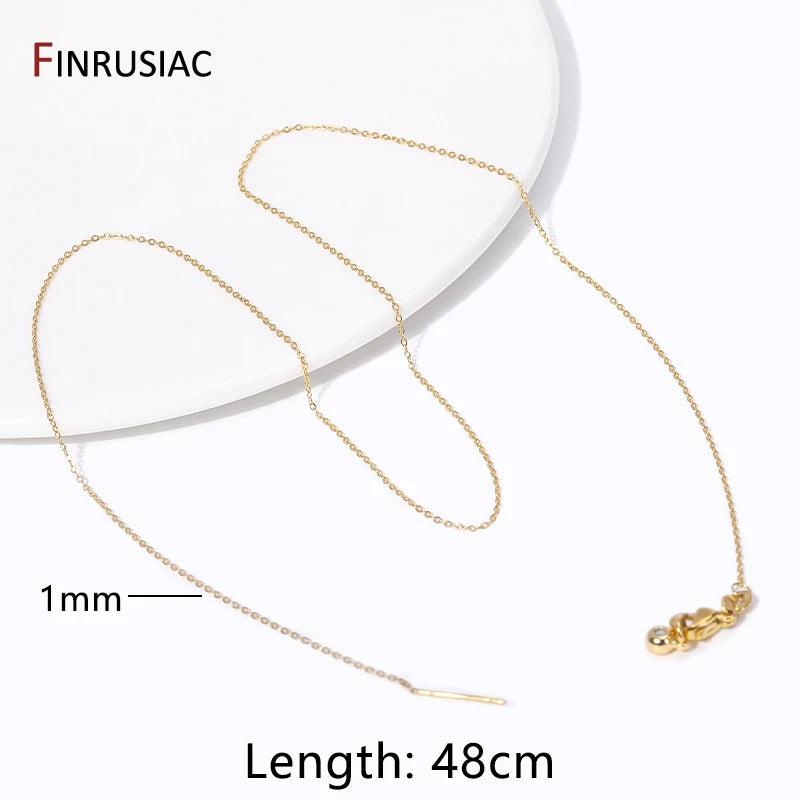 18K Gold Plated Brass Necklace Chains, DIY Jewelry Findings