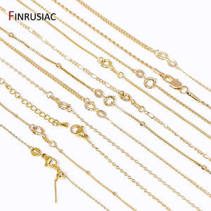 18K Gold Plated Brass Necklace Chains, DIY Jewelry Findings