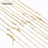 18K Gold Plated Brass Necklace Chains, DIY Jewelry Findings
