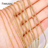 18K Gold Plated Brass Necklace Chains, DIY Jewelry Findings