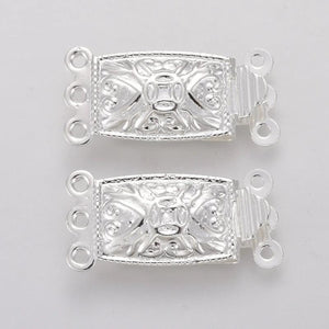 10 Sets Vintage 3-Strand Buckle Clasp for DIY Jewelry Making