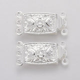 10 Sets Vintage 3-Strand Buckle Clasp for DIY Jewelry Making