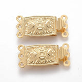 10 Sets Vintage 3-Strand Buckle Clasp for DIY Jewelry Making