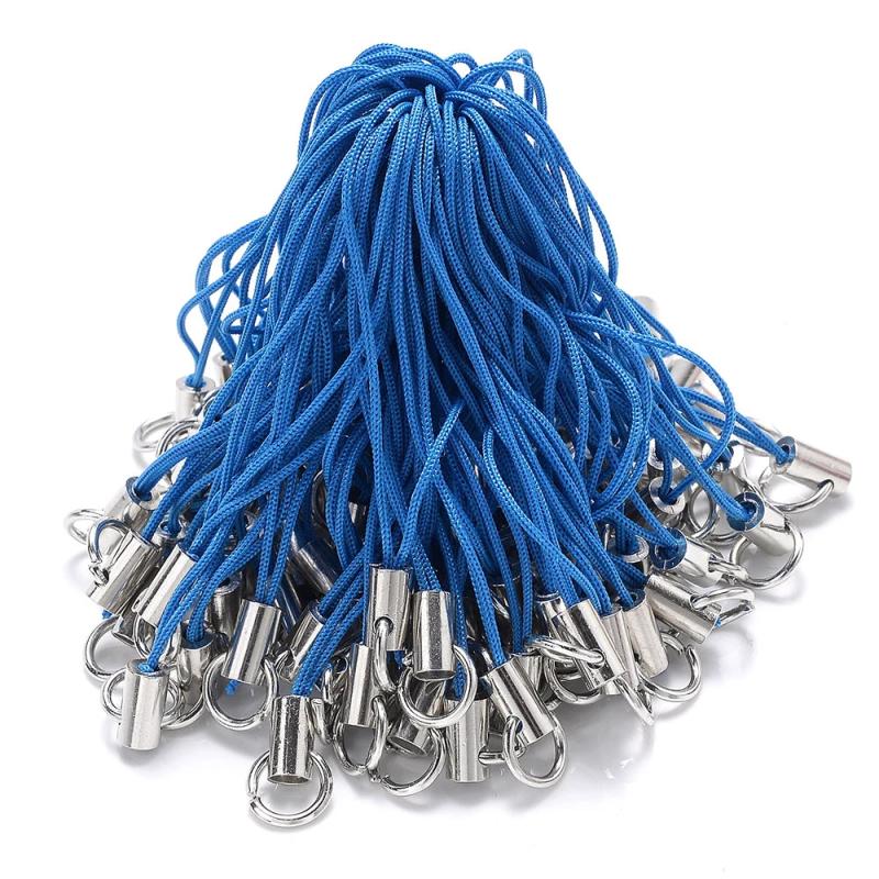 50pcs Polyester Cord With Jump Ring Lanyard Rope DIY Craft Pendant Materials