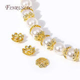 8MM Hollow Flower Bead Caps 18K Plated End Caps DIY Jewelry Making
