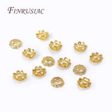 8MM Hollow Flower Bead Caps 18K Plated End Caps DIY Jewelry Making