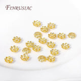 8MM Hollow Flower Bead Caps 18K Plated End Caps DIY Jewelry Making