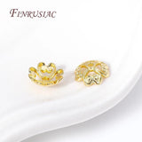 8MM Hollow Flower Bead Caps 18K Plated End Caps DIY Jewelry Making