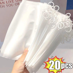 Transparent Storage Bag with Pull Tab for Home or Travel, 10/20Pcs