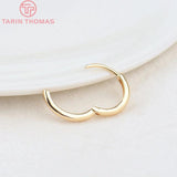 6PCS 12MM 14MM 16MM 24K Brass Earring Hoop Clasps DIY Jewelry Findings