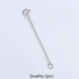 4pcs 925 Sterling Silver Necklace Extenders Chain DIY Jewelry Craft Making