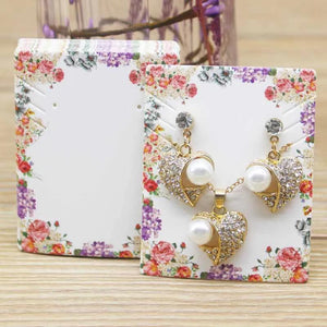 50pcs Flower Earring Display Cards Jewelry Packaging Hang Tag 5.1X6.3cm
