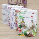 50pcs Flower Earring Display Cards Jewelry Packaging Hang Tag 5.1X6.3cm