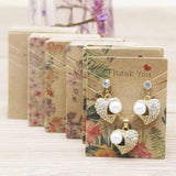 50pcs Flower Earring Display Cards Jewelry Packaging Hang Tag 5.1X6.3cm
