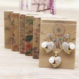 50pcs Flower Earring Display Cards Jewelry Packaging Hang Tag 5.1X6.3cm