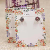 50pcs Flower Earring Display Cards Jewelry Packaging Hang Tag 5.1X6.3cm