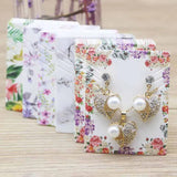 50pcs Flower Earring Display Cards Jewelry Packaging Hang Tag 5.1X6.3cm