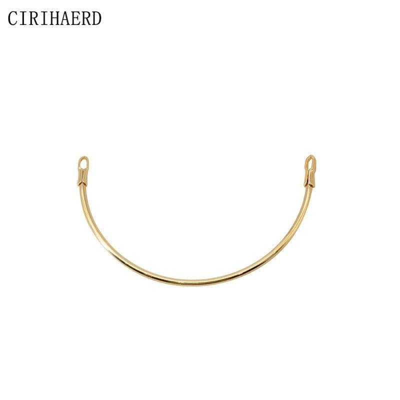 Plated Double Hanging Curved Tube Connectors Bracelet Components