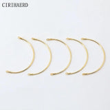 Plated Double Hanging Curved Tube Connectors Bracelet Components