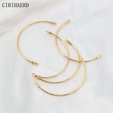 Plated Double Hanging Curved Tube Connectors Bracelet Components