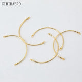 Plated Double Hanging Curved Tube Connectors Bracelet Components