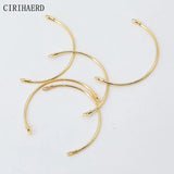 Plated Double Hanging Curved Tube Connectors Bracelet Components