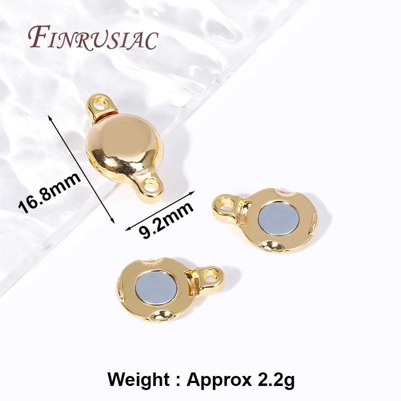 18K Plated Brass Round Magnetic Clasps for Jewelry Making